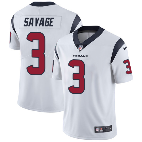 Nike Texans #3 Tom Savage White Men's Stitched NFL Vapor Untouchable Limited Jersey