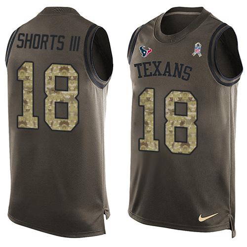 Nike Texans #18 Cecil Shorts III Green Men's Stitched NFL Limited Salute To Service Tank Top Jersey