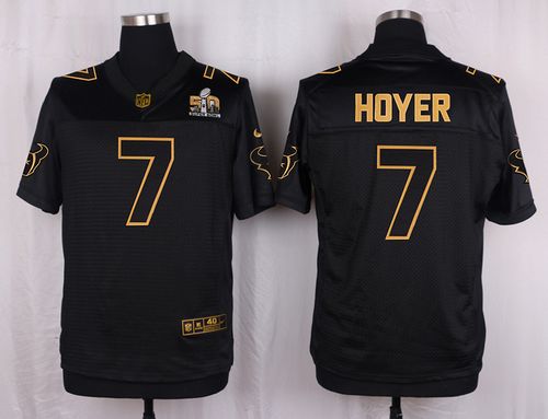 Nike Texans #7 Brian Hoyer Black Men's Stitched NFL Elite Pro Line Gold Collection Jersey