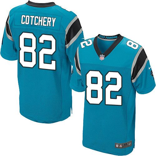 Nike Panthers #82 Jerricho Cotchery Blue Alternate Men's Stitched NFL Elite Jersey