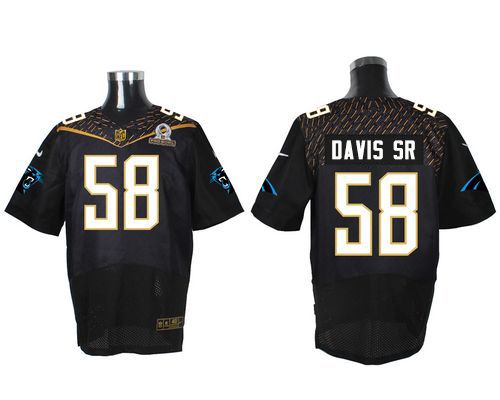 Nike Panthers #58 Thomas Davis Sr Black 2016 Pro Bowl Men's Stitched NFL Elite Jersey