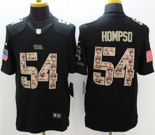 New Carolina Panthers #54 Shaq Thompson Black Men's Stitched NFL Limited Salute to Service jersey