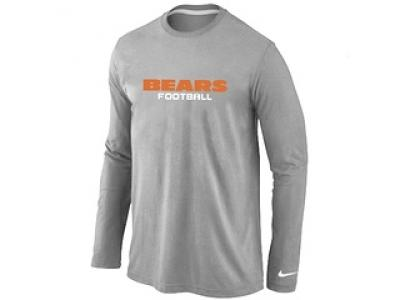 NEW Chicago Bears Authentic font Long Sleeve T-Shirt Grey