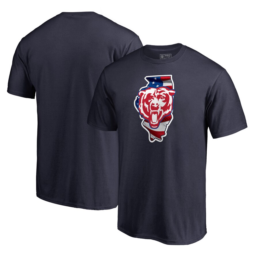 Chicago Bears NFL Pro Line By Fanatics Branded Banner State T-Shirt Navy