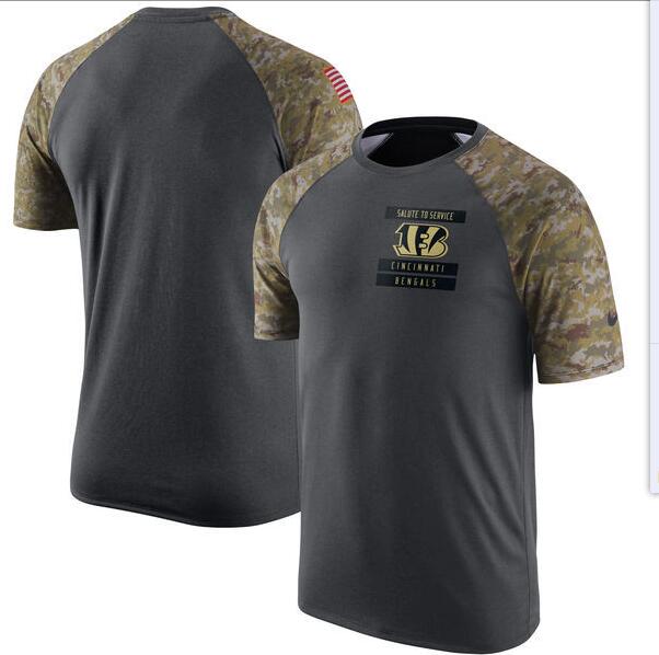 Bengals Anthracite Salute to Service Men's Short Sleeve T-Shirt