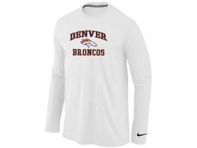 NEW Denver Broncos Heart & Soul Long Sleeve T-Shirt White