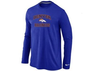 NEW Denver Broncos Heart & Soul Long Sleeve T-Shirt Blue