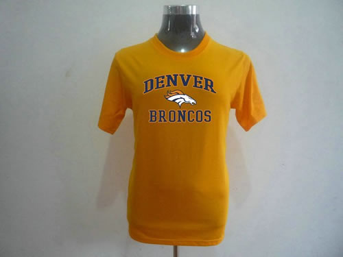 nfl denver broncos big & tall heart & soul t-shirt yellow