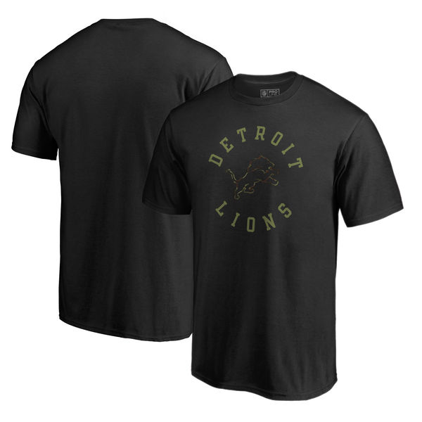 Detroit Lions NFL Pro Line By Fanatics Branded Camo Collection Liberty Big & Tall T-Shirt Black