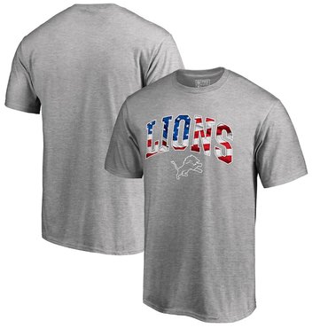 Detroit Lions Pro Line By Fanatics Branded Big & Tall Banner Wave T-Shirt Heathered Gray