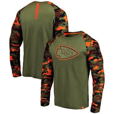 Kansas City Chiefs Heathered Gray Camo NFL Pro Line By Fanatics Branded Long Sleeve T-Shirt
