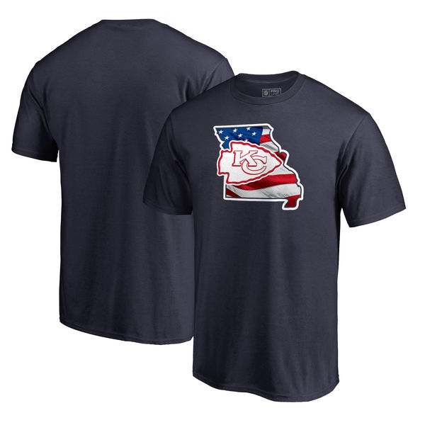 Kansas City Chiefs Navy NFL Pro Line By Fanatics Branded Banner State T-Shirt