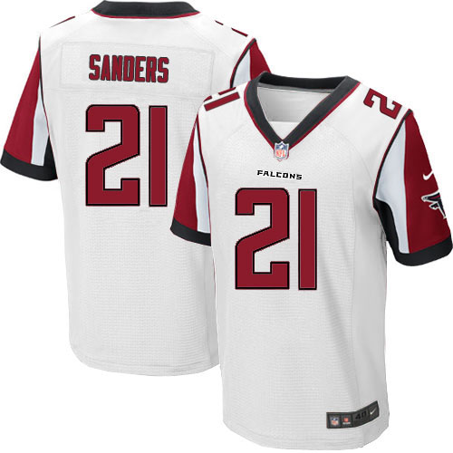 Nike Falcons 21 Deion Sanders White Elite Jersey