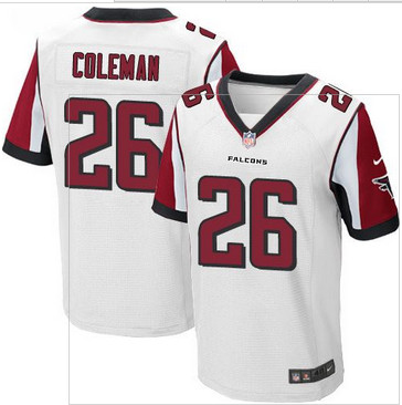Nike Atlanta Falcons #26 Tevin Coleman White Men's Stitched NFL Elite Jersey