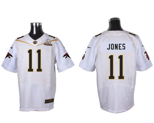Nike Falcons #11 Julio Jones White 2016 Pro Bowl Men's Stitched NFL Elite Jersey