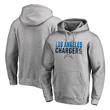 Men's Los Angeles Chargers NFL Pro Line By Fanatics Branded Ash Iconic Collection Fade Out Pullover Hoodie