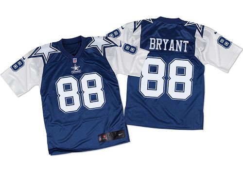 Nike Cowboys #88 Dez Bryant Navy Blue White Throwback Men's Stitched NFL Elite Jersey