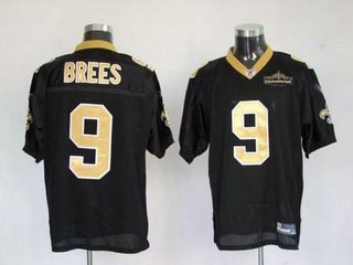 new orleans saints 9 drew brees black with champions patch