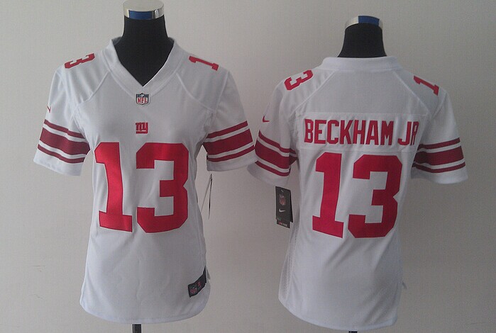 Women Giants #13 Odell Beckham Jr White Men's Stitched Jersey