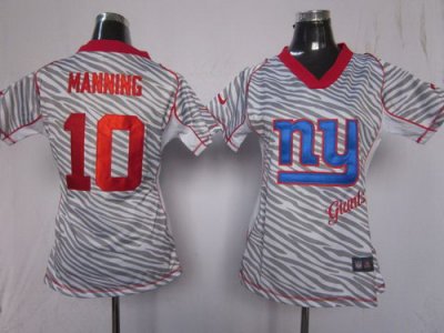 2012 Women NEW NFL New York Giants 10 Eli Manning FEM FAN Zebra Jerseys