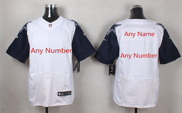 Men's Nike Dallas Cowboys White Stitched NFL Elite Rush Customized jersey