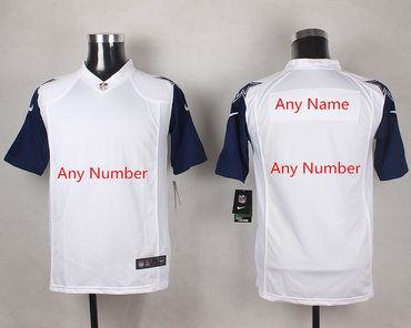 Men's Nike Dallas Cowboys White Stitched NFL Game Rush Customized jersey