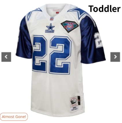Toddler Dallas Cowboys 22 Emmitt Smith 75th Throwback Jerseys White Mitchellandness Jerseys
