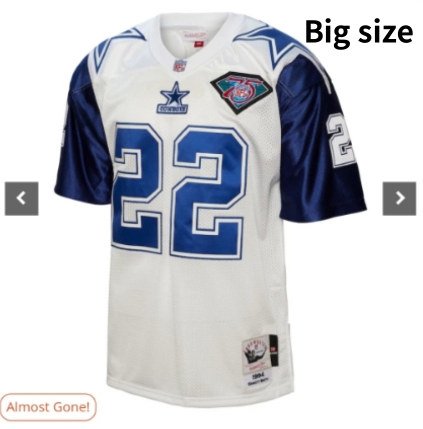 Men Mitchell&Ness cowboys #22 Emmitt Smith white Throwback Stitched NFL Jersey