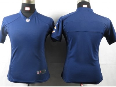 NEW NFL Women Chicago Bears Blank Blue Portrait Fashion Game Jerseys