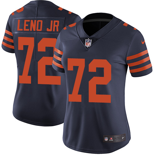 Bears #72 Charles Leno Jr Navy Blue Alternate Women's Stitched Football Vapor Untouchable Limited Jersey