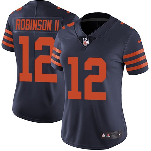 Nike Bears 12 Allen Robinson II Navy Women Throwback Vapor Untouchable Limited Jersey
