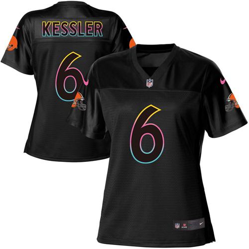 Nike Browns #6 Cody Kessler Black Women's NFL Fashion Game Jersey