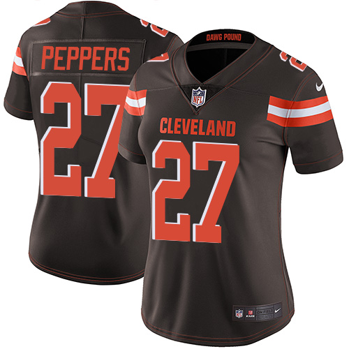 Nike Browns #27 Jabrill Peppers Brown Team Color Women's Stitched NFL Vapor Untouchable Limited Jersey
