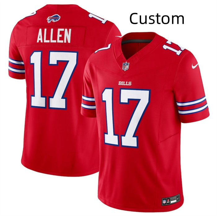 Custom Men's Buffalo Bills Red 2023 F.U.S.E. Vapor Untouchable Limited Stitched Jersey