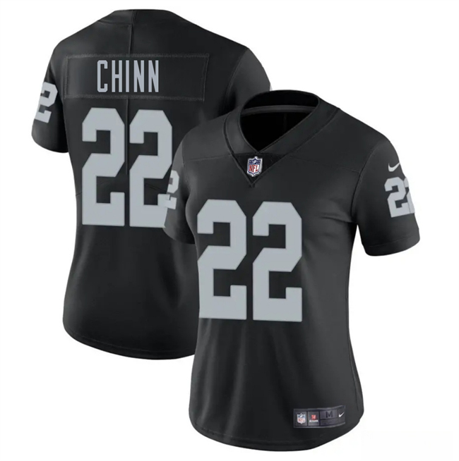 Women's Las Vegas Raiders #22 Jeremy Chinn Black 2025 Vapor Stitched Jersey(Run Small)