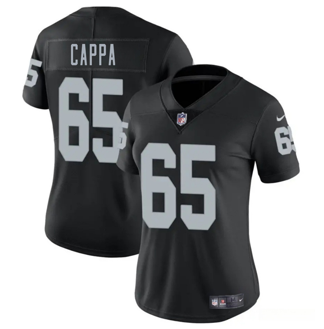 Women's Las Vegas Raiders #65 Alex Cappa Black 2025 Vapor Stitched Jersey(Run Small)