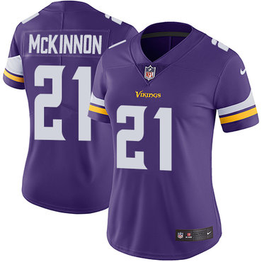 Nike Vikings #21 Jerick McKinnon Purple Team Color Women's Stitched NFL Vapor Untouchable Limited Jersey
