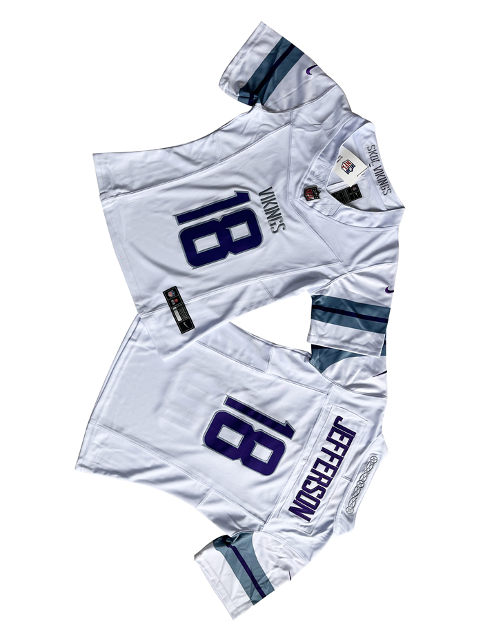 Women's Minnesota Vikings #18 Justin Jefferson White 2024 F.U.S.E Winter Warrior Limited Stitched Jersey(Run Small)