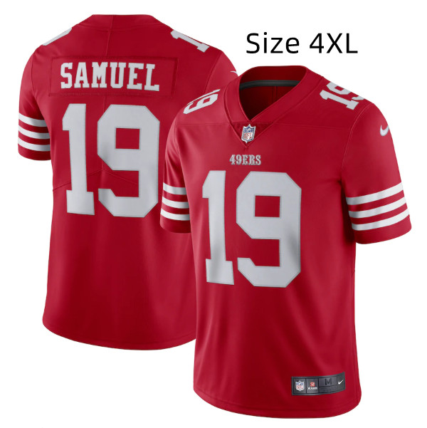 Big Size Men's San Francisco 49ers #19 Deebo Samuel Vapor Untouchable Jersey Size 4XL