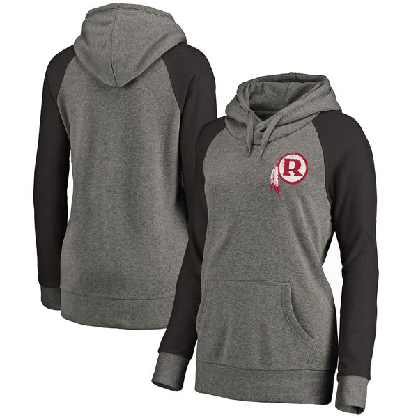Washington Redskins NFL Pro Line By Fanatics Branded Women's Plus Sizes Vintage Lounge Pullover Hoodie Heathered Gray