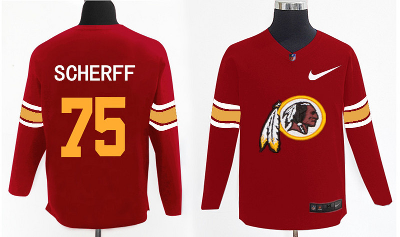 Nike Redskins 75 Brandon Scherff Red Knit Sweater