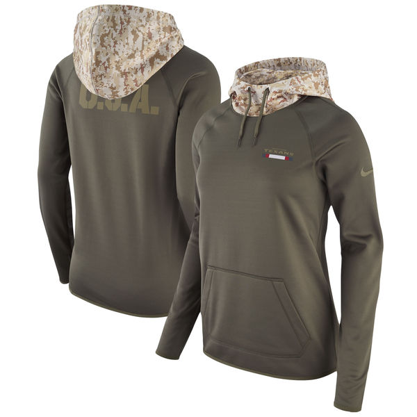 Nike Texans Olive Women Salute To Service Pullover Hoodie