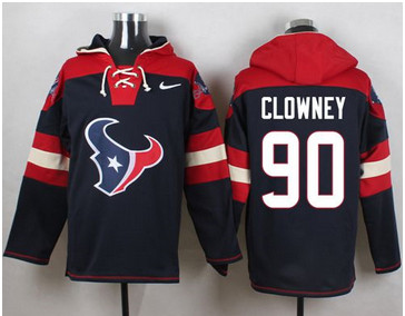 Nike Houston Texans #90 Jadeveon Clowney Navy Blue Player Pullover NFL Hoodie