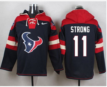Nike Houston Texans #11 Jaelen Strong Navy Blue Player Pullover NFL Hoodie