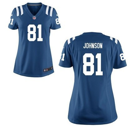 Women's Indianapolis #81 Colts Andre Johnson Royal Blue Jersey