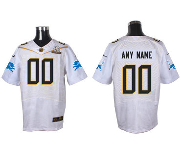 Nike NFL Detroit Lions 2016 PRO BOWL White Men's Stitched Elite Customized Jersey