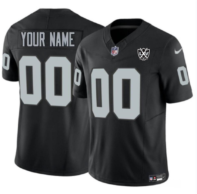 Men's Las Vegas Raiders Active Player Custom Black 2024 F.U.S.E 65th Anniversary Patch Vapor Stitched Football Jersey 1