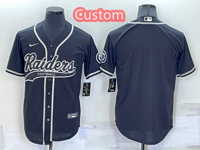 Custom Men's Las Vegas Raiders Black Cool Base Stitched Baseball Jersey