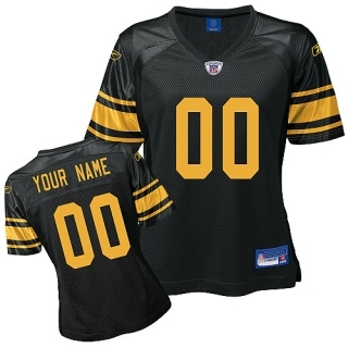 pittsburgh steelers women customized black yelow number jersey