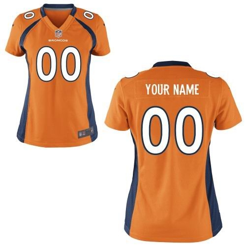 women's denver broncos customized game team orange jerseys